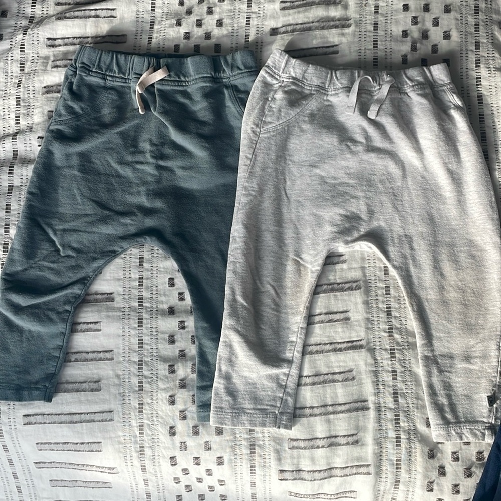 HONEST brand 100% organic cotton toddler boy jogger pants 18 month 2 pairs
